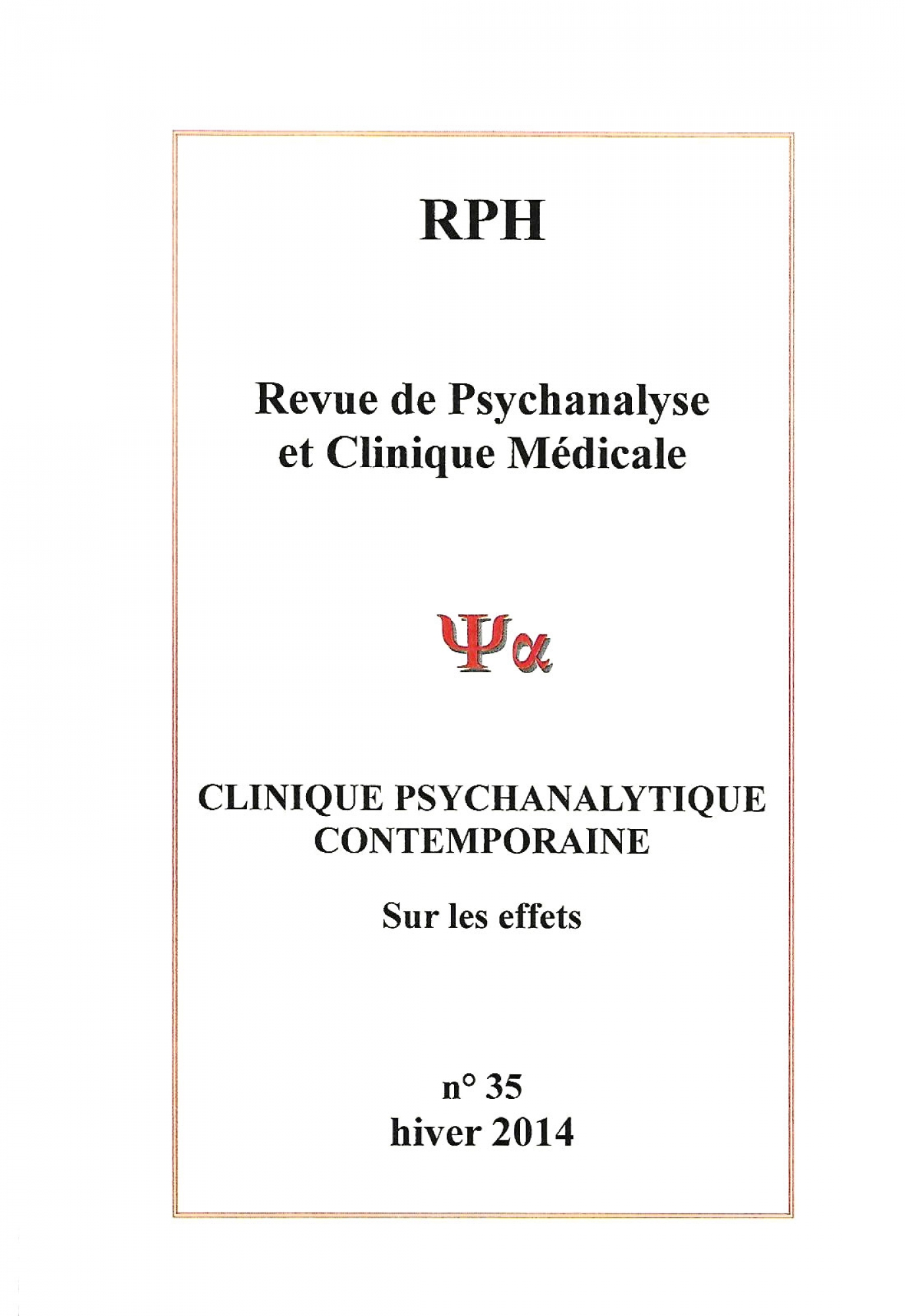Consulter revue de psychanalyse à Paris 9