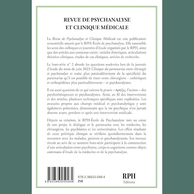 Revue de Psychanalyse et Clinique Médicale - Hors série N° 2 : Clinique du partenariat entre chirurgie et psychanalyse – Image 2