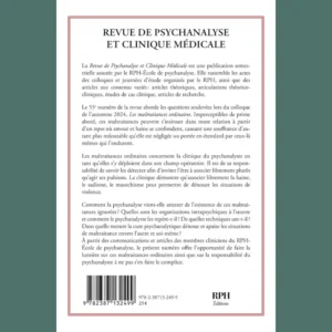 Revue de Psychanalyse et Clinique Médicale n° 55 : Les maltraitances ordinaires